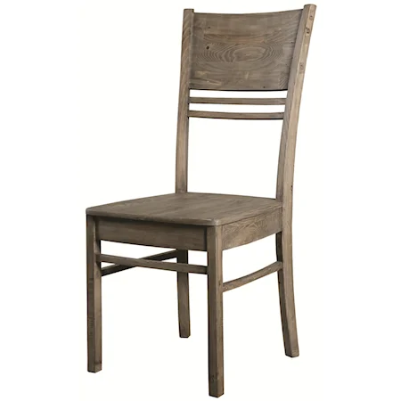 Reclaimed Pine Dining Side Chair with Horizontal Slats